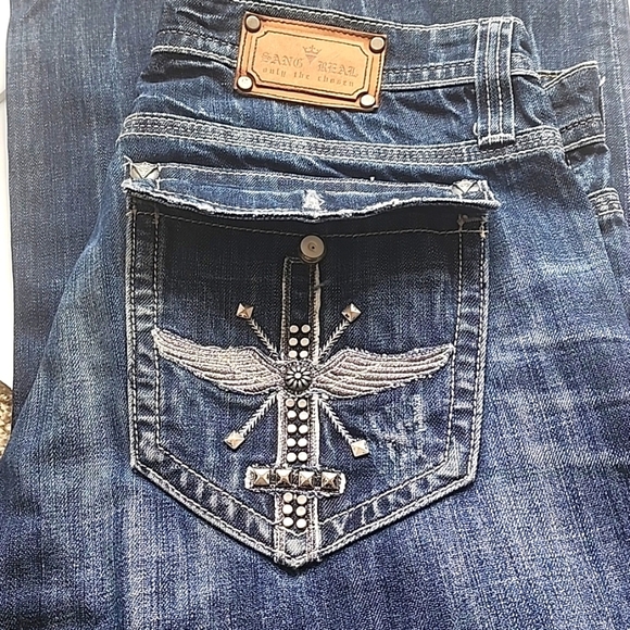 Sang Real Only the Chosen Men's Distressed Blue Cotton Jeans Size 36 - Picture 6 of 13